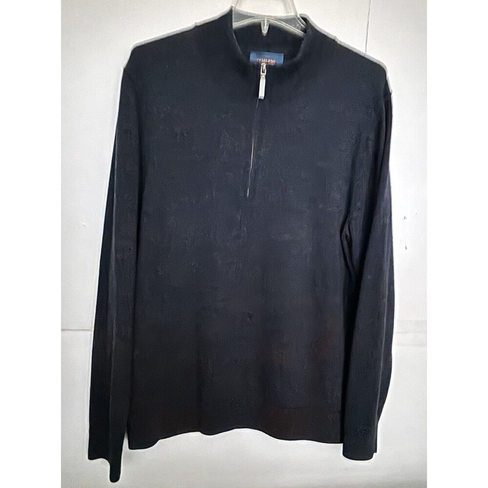 Fairlane Men's Sweater 100% Merino Wool Large Blue High Neck Pullover